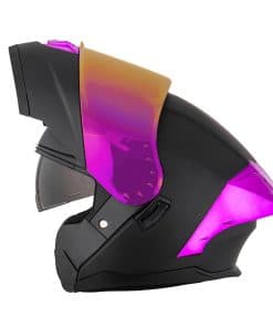Casco de Moto Modular Integral Morado Crown Racing para