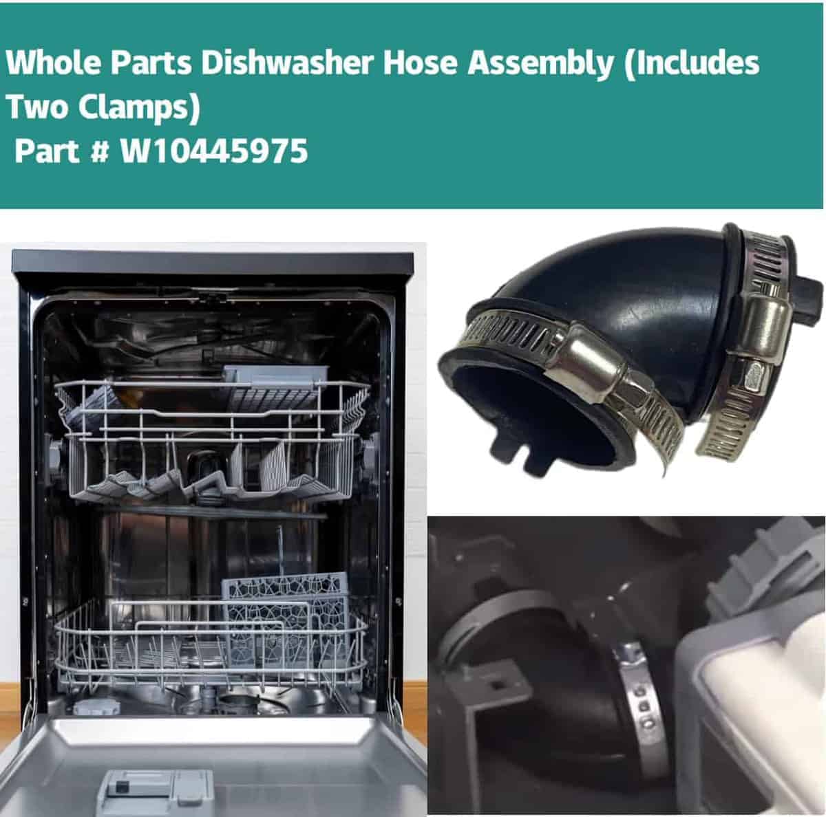 Manguera de bomba para lavavajillas W10445975, compatible - Imagen 3