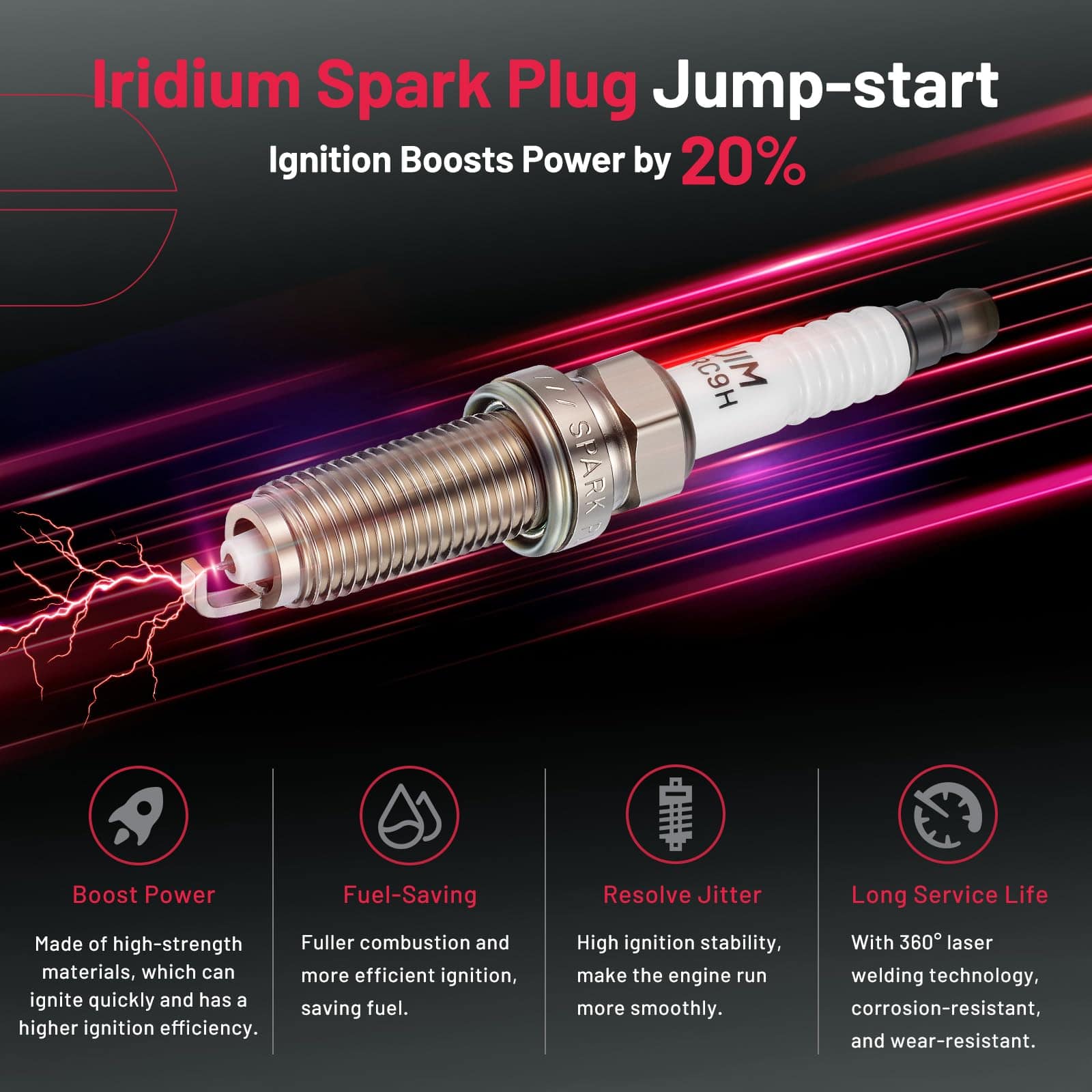 Conjunto de 4 Bobinas de Encendido UF659 y Bujías de Iridio - Imagen 7