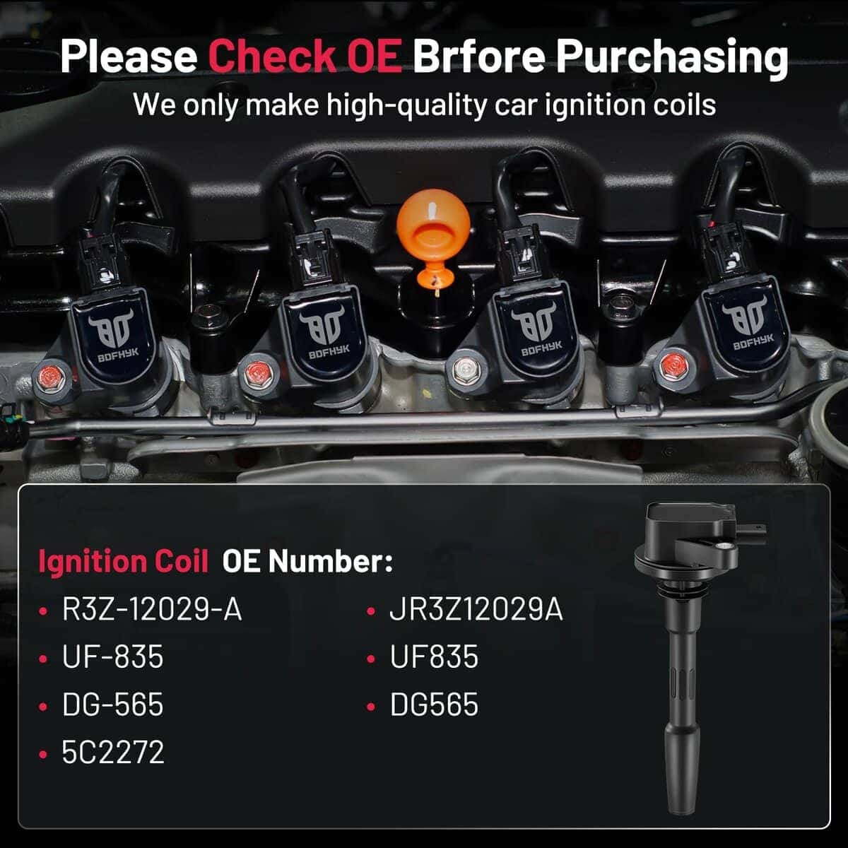 Conjunto de 7 Bobinas de Encendido BDFHYK Compatible con - Imagen 7