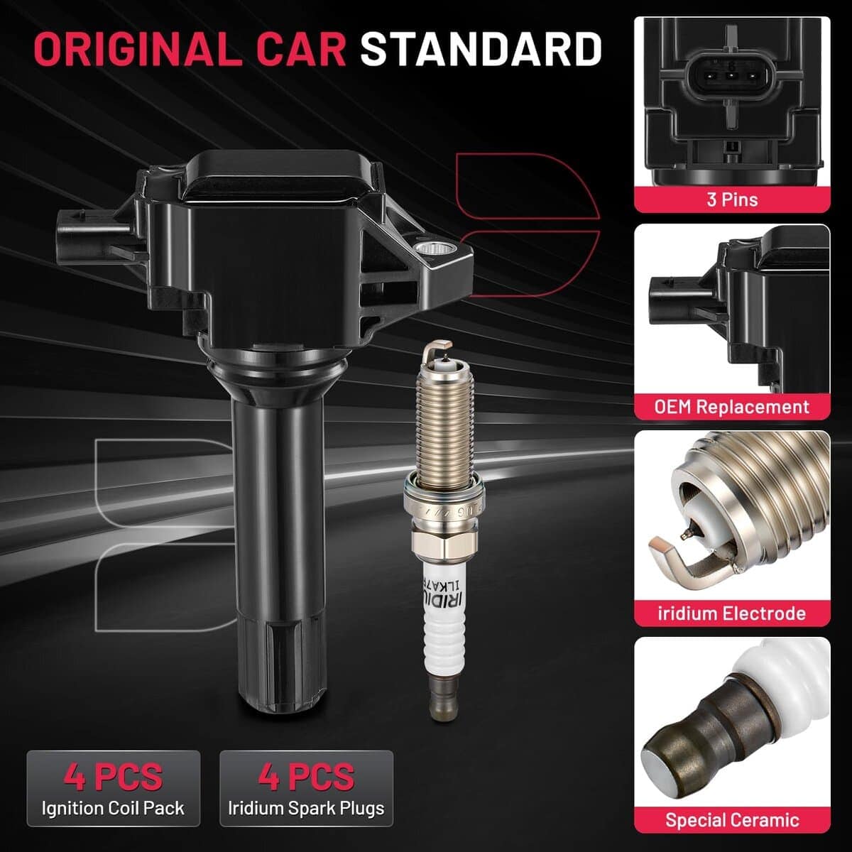 Paquete de bobina de encendido UF724 y bujías de iridio - Imagen 5