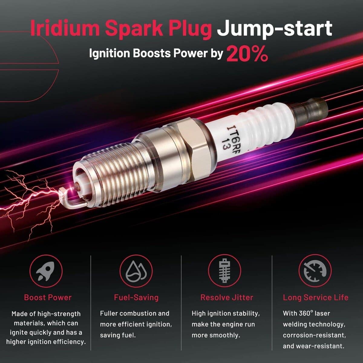 Paquete de Bobina de Encendido UF435 y Bujías de Iridio - Imagen 7