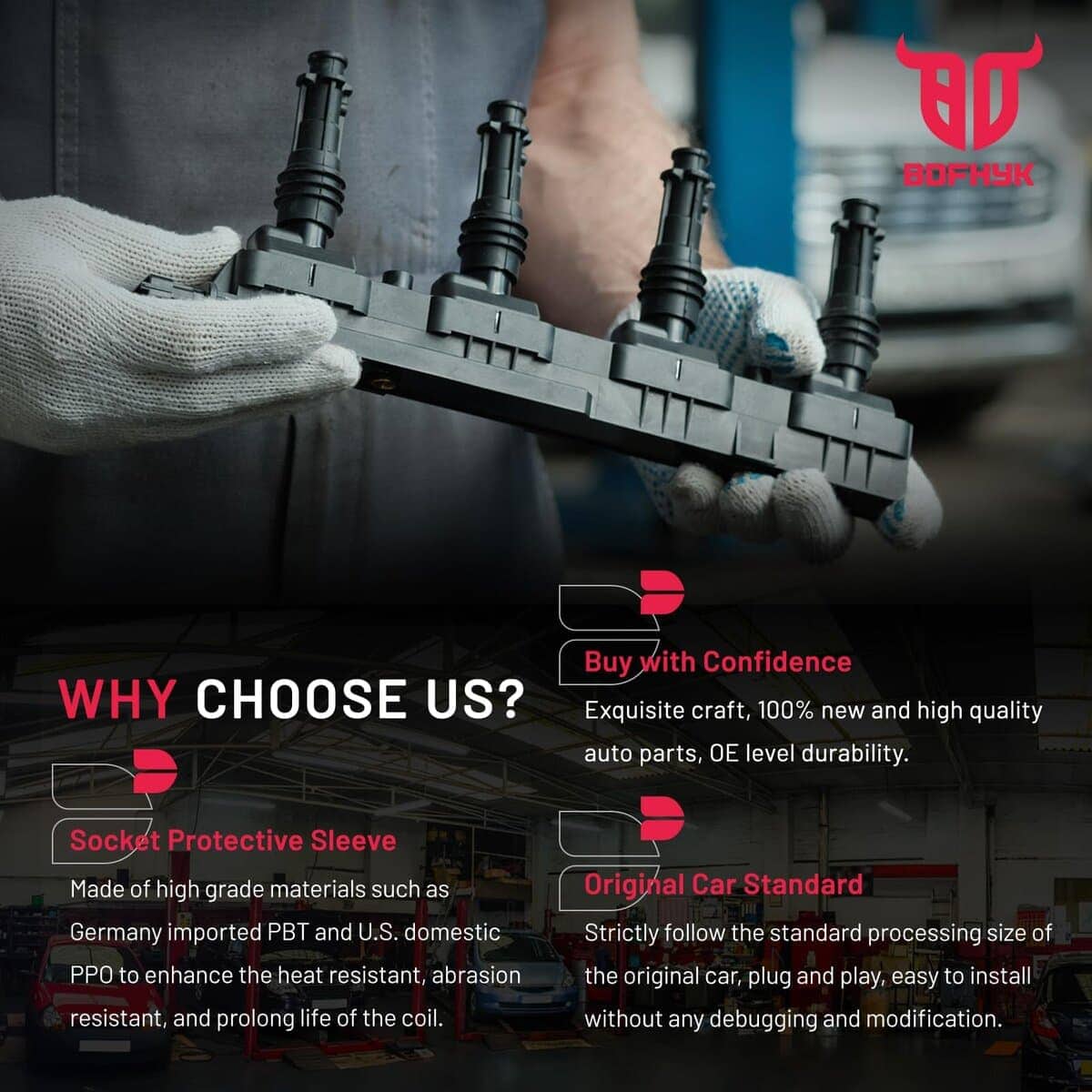 Conjunto de 4 Bobinas de Encendido UF659 y Bujías de Iridio - Imagen 9