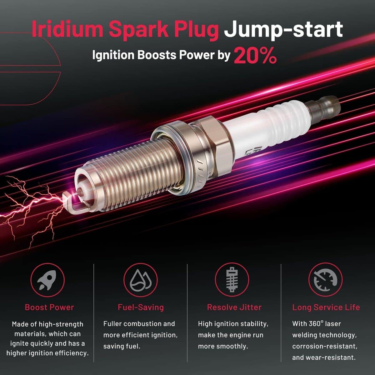 Paquete de Bobina de Encendido UF751 y Bujías de Iridio - Imagen 7