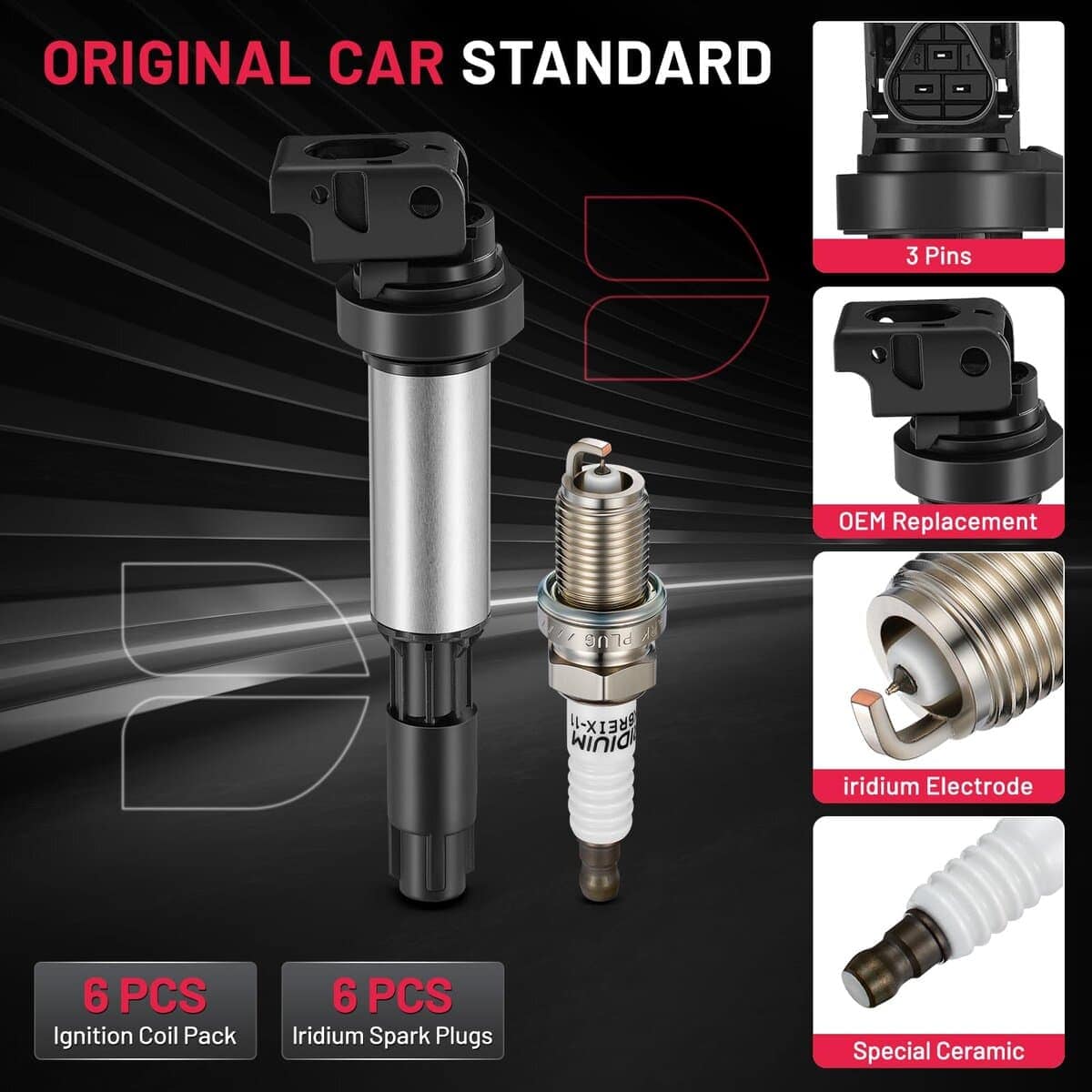 Bobina de Encendido UF522 y Bujías de Iridio 7092 - Imagen 5