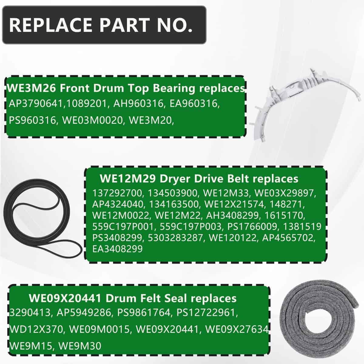 Kit de Reparación de Rueda Secadora WE49X20697 - Compatible - Imagen 5