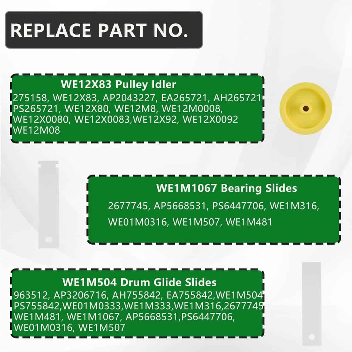 Kit de Reparación de Rueda Secadora WE49X20697 - Compatible - Imagen 6