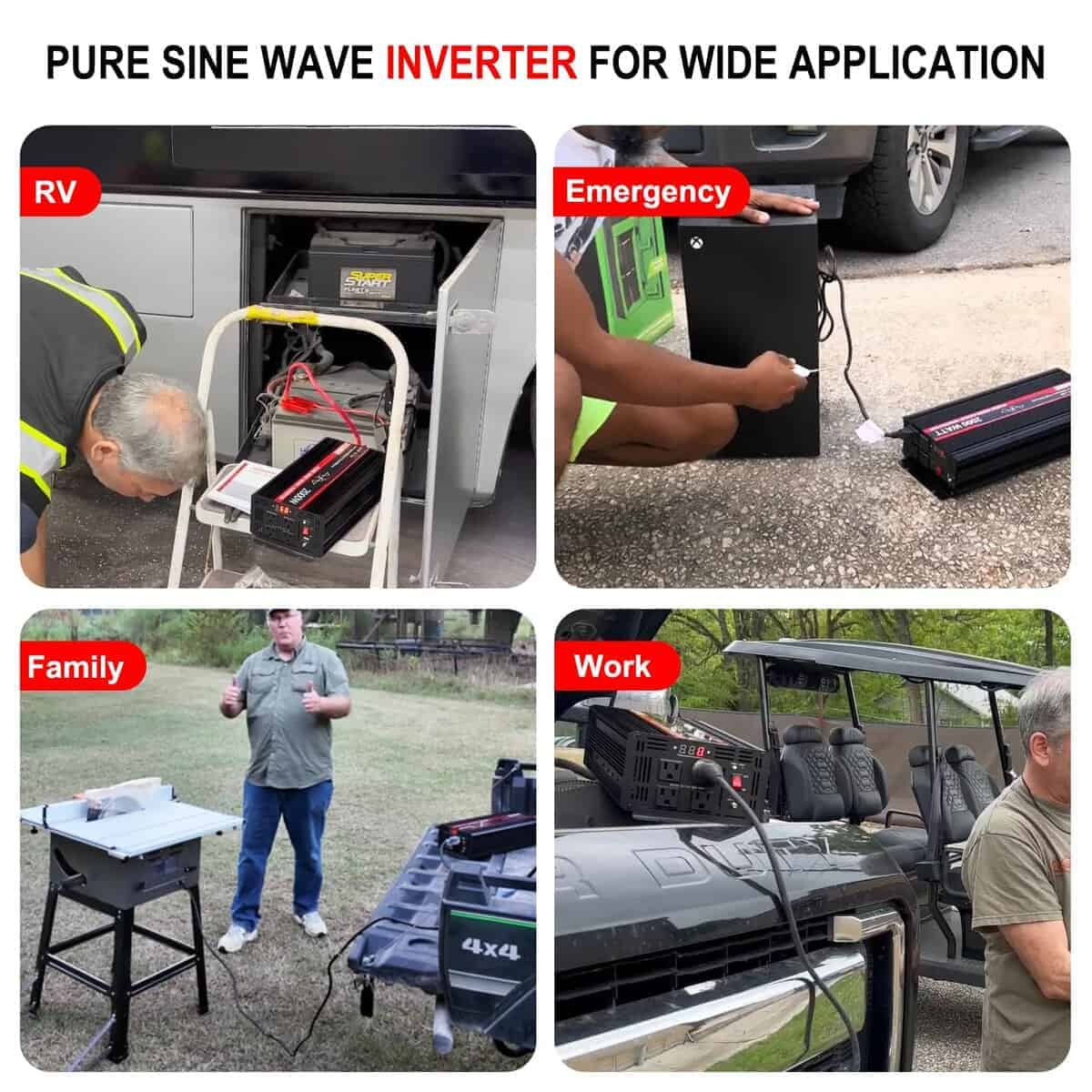 Inversor de Corriente Onda Senoidal Pura 2000W, 12V DC a - Imagen 6