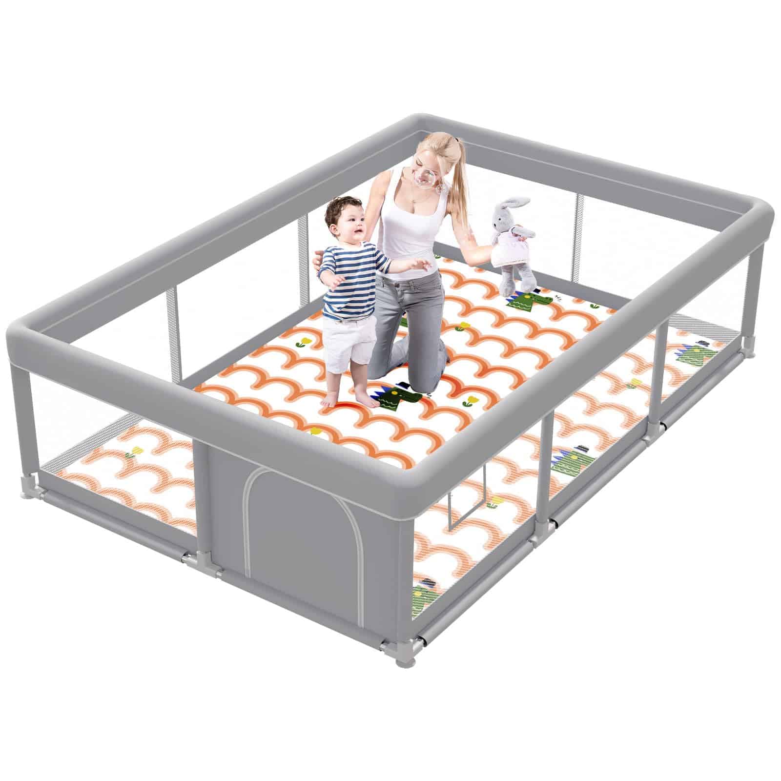 Corralito para bebé besuhot 74"x50" con colchoneta, parques