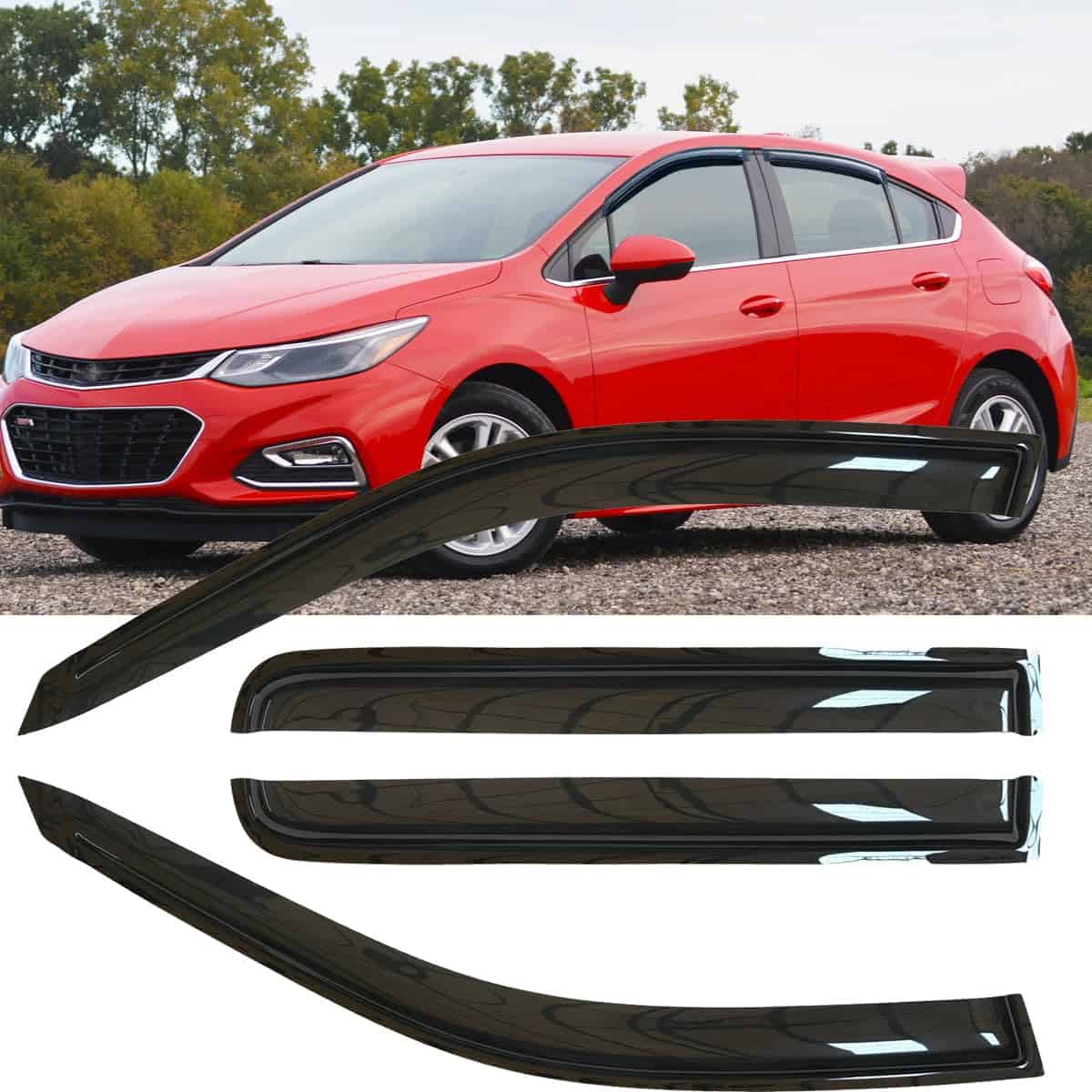 4pcs Deflectores de Ventana Lluvia a Prueba de Rompecabezas - Imagen 3