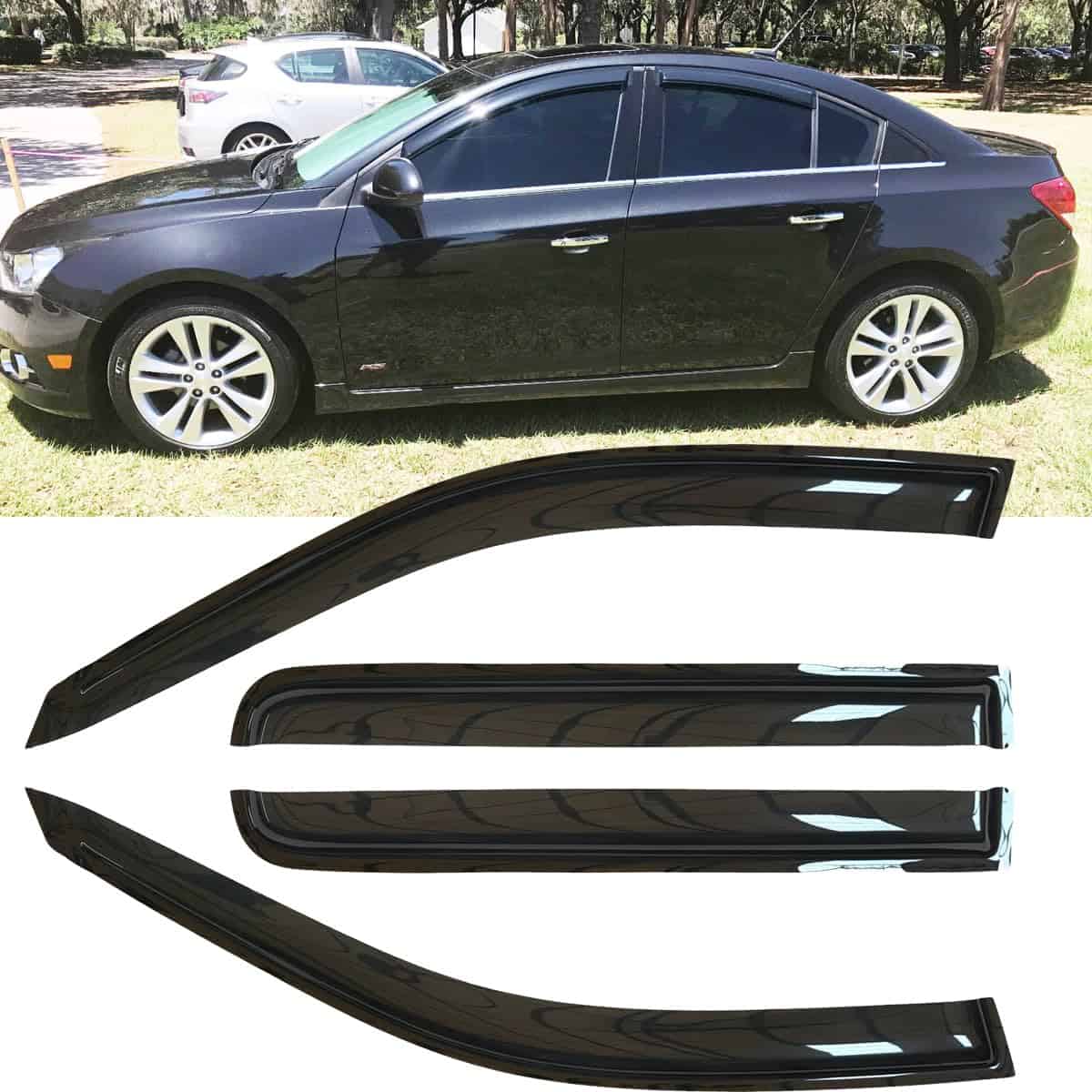 4pcs Deflectores de Ventana Lluvia a Prueba de Rompecabezas