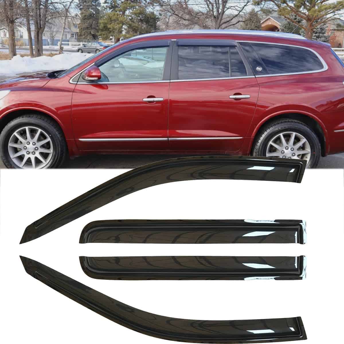 4pcs Deflectores de Lluvia a Prueba de -Humo Oscuro - Imagen 3