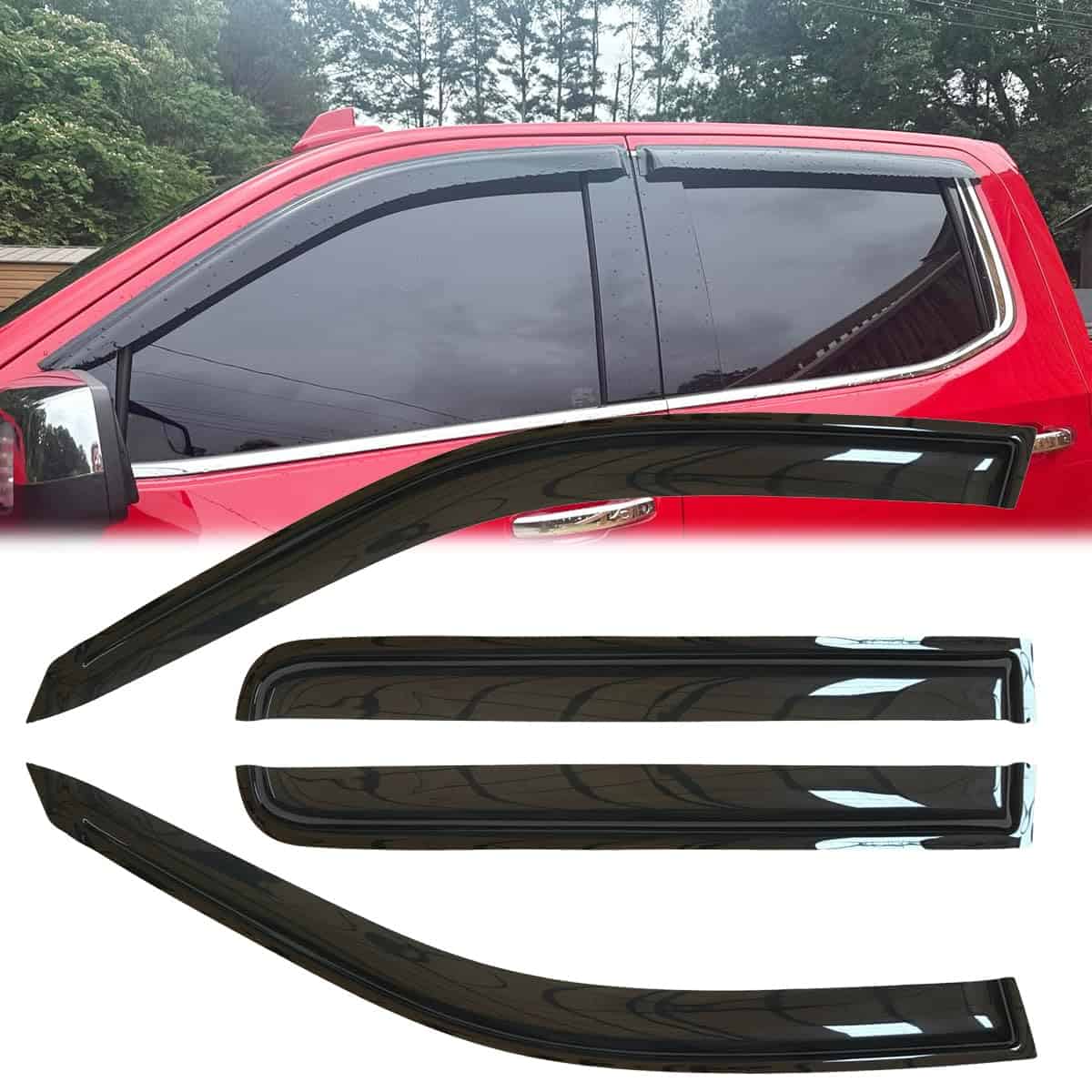 Juego de 4 deflectores de lluvia a prueba de impactos