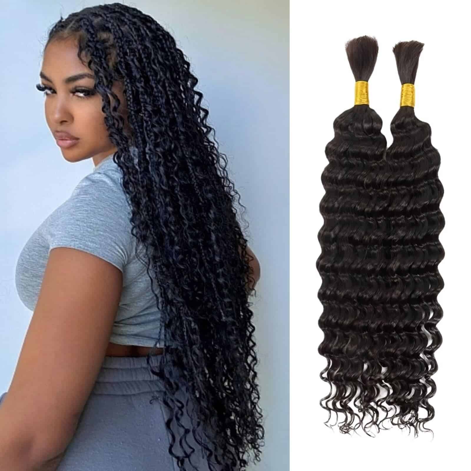 Cabello para Trenzar Humano 100g 24 Pulgadas Rizo Profundo