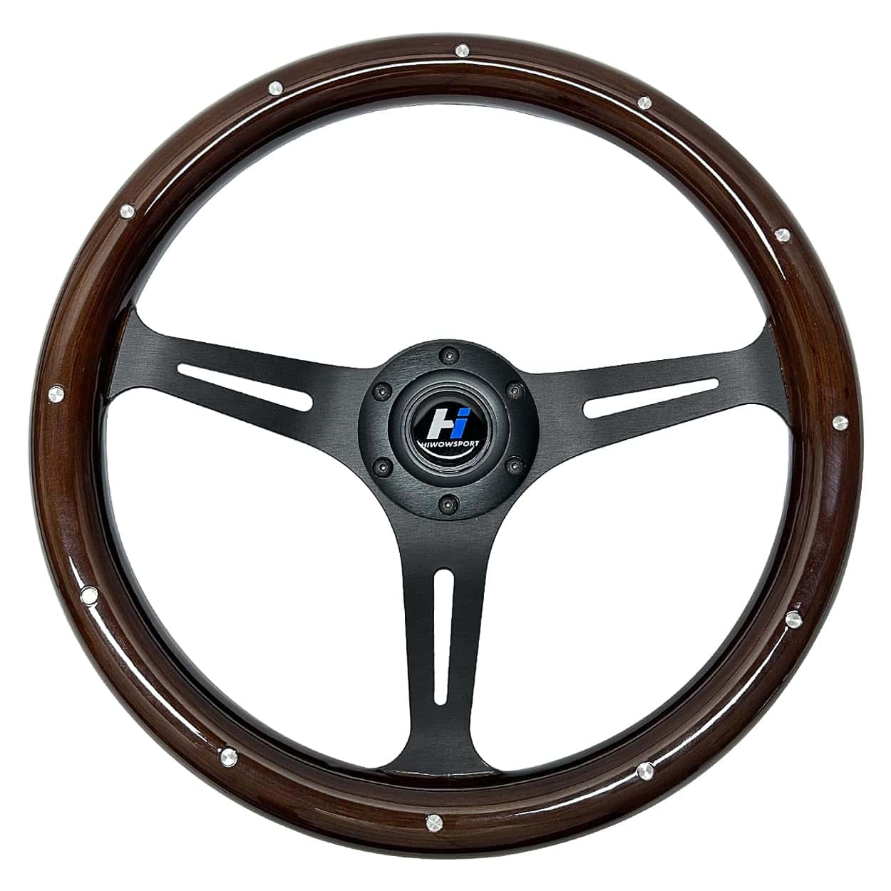 Volante Hiracing 14 Pulgadas Universal Clásico de Madera