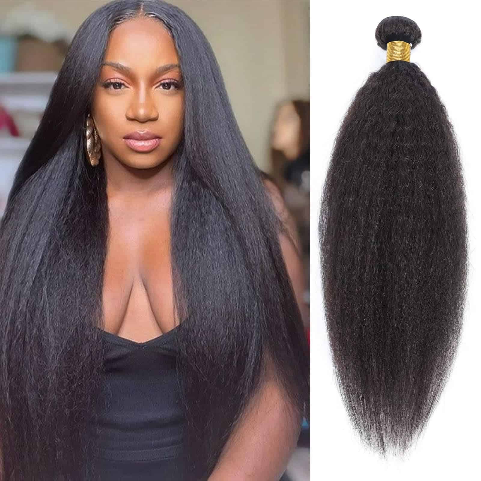 Huarisi Kinky Straight Bundles Yaki Straight Cabello Humano