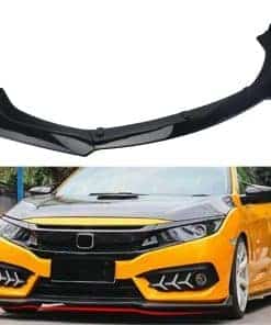 LONGKEES 3PCS Gloss Black Front Bumper Lip Compatible with
