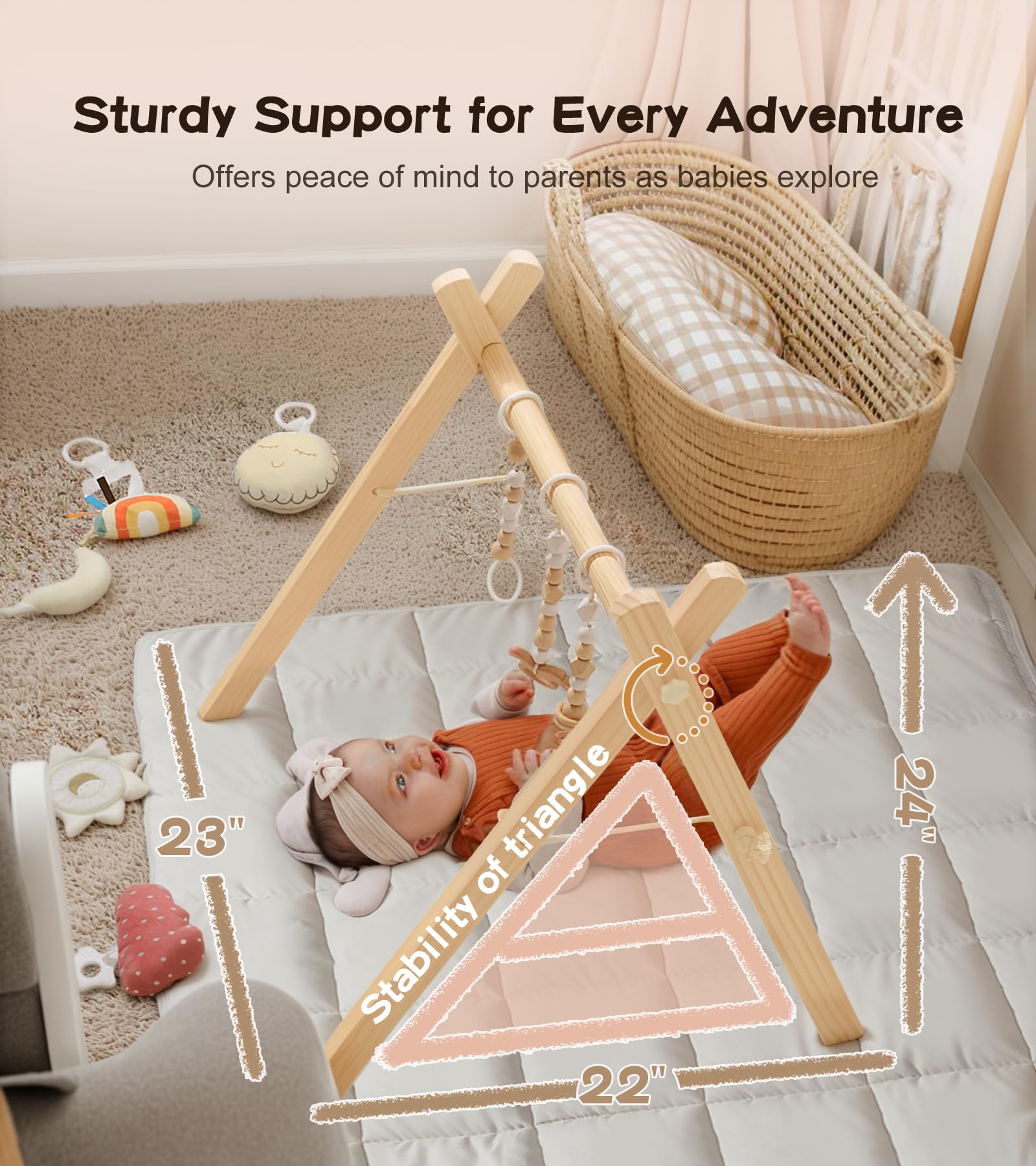 Gimnasio para Bebés con Tapete, Gimnasio de Juegos de - Imagen 7