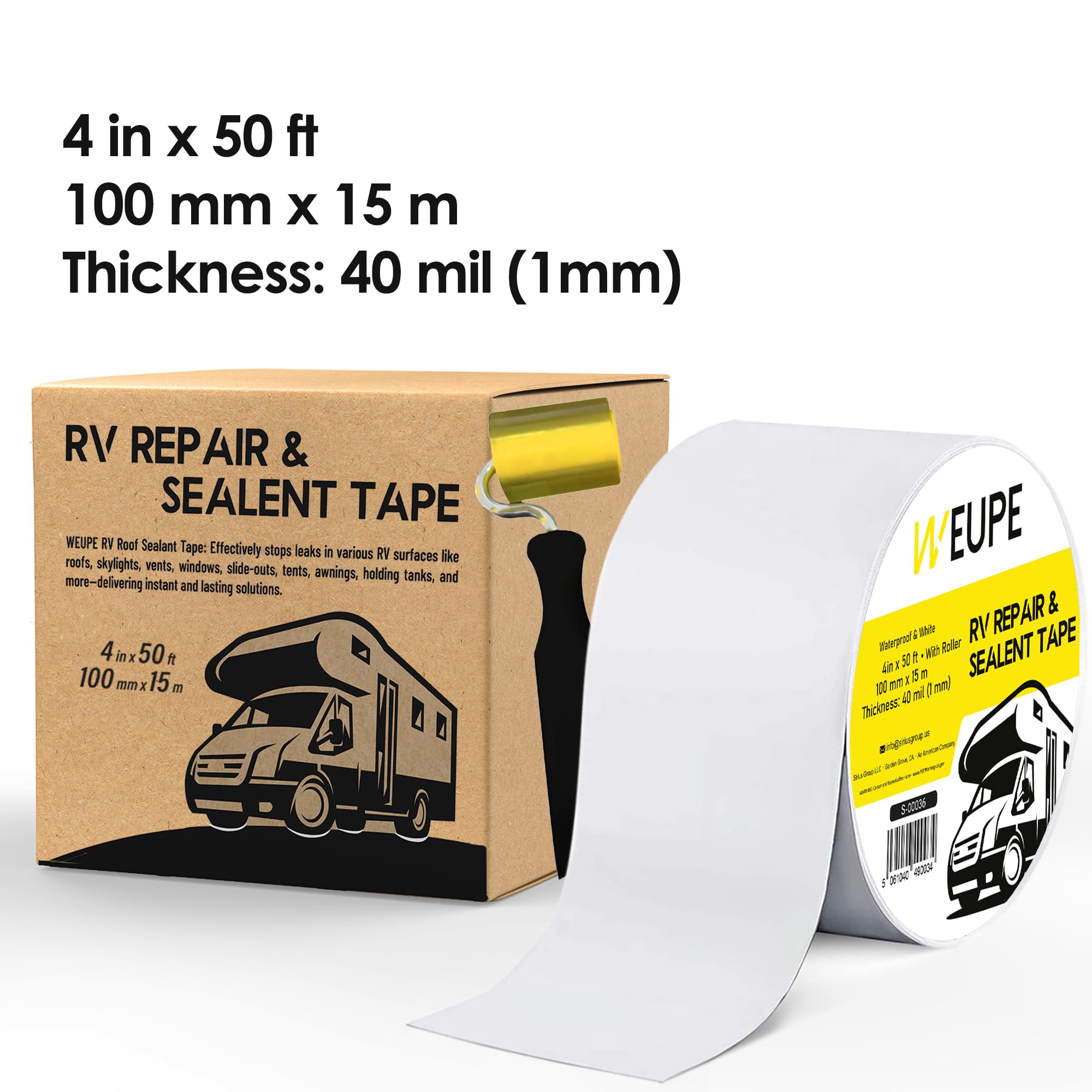 Cinta selladora para RV Weupe con rodillo, Blanco, 4 - Imagen 6