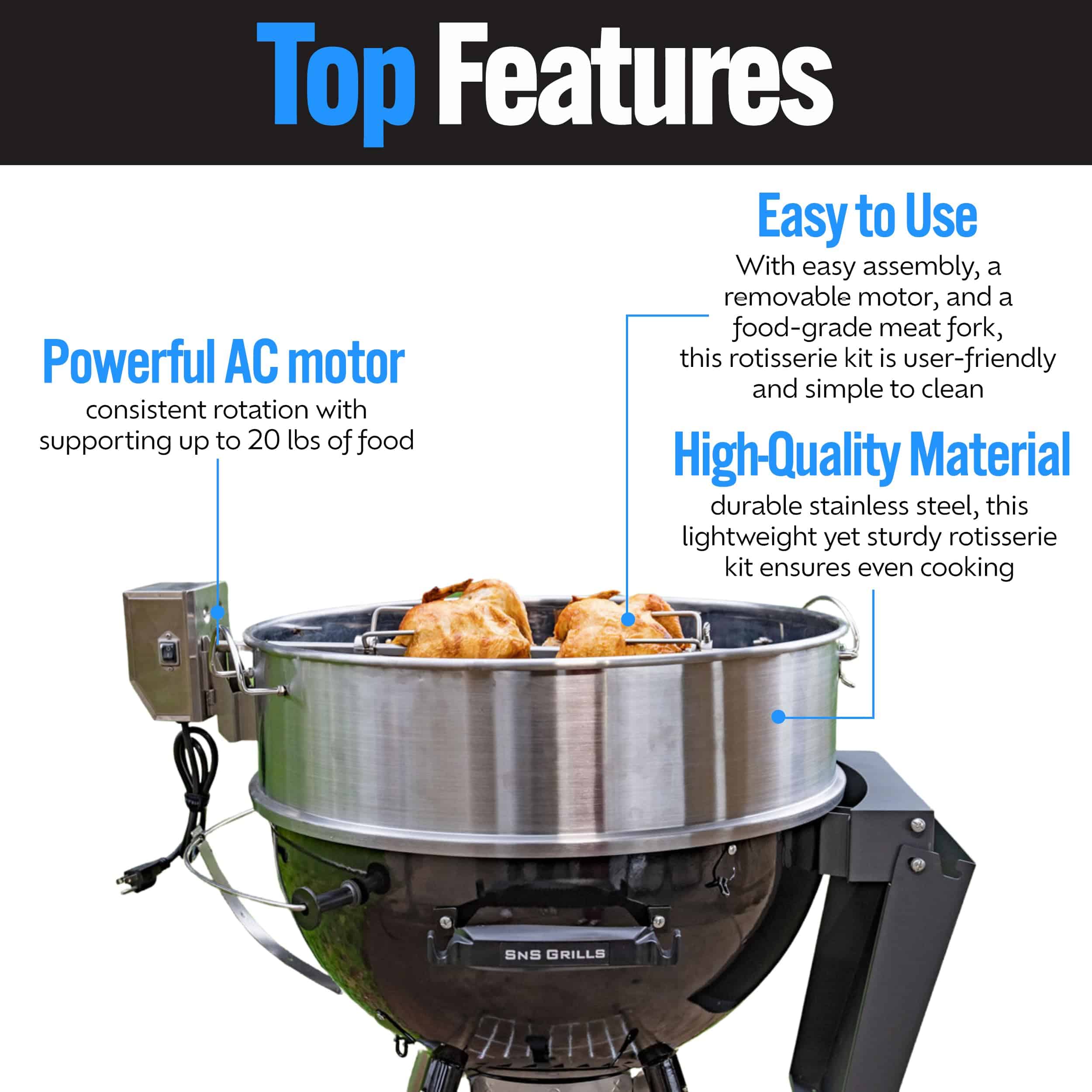 Slow ´N Sear´ Kit de Parrilla Giratoria para parrillas SnS - Imagen 5