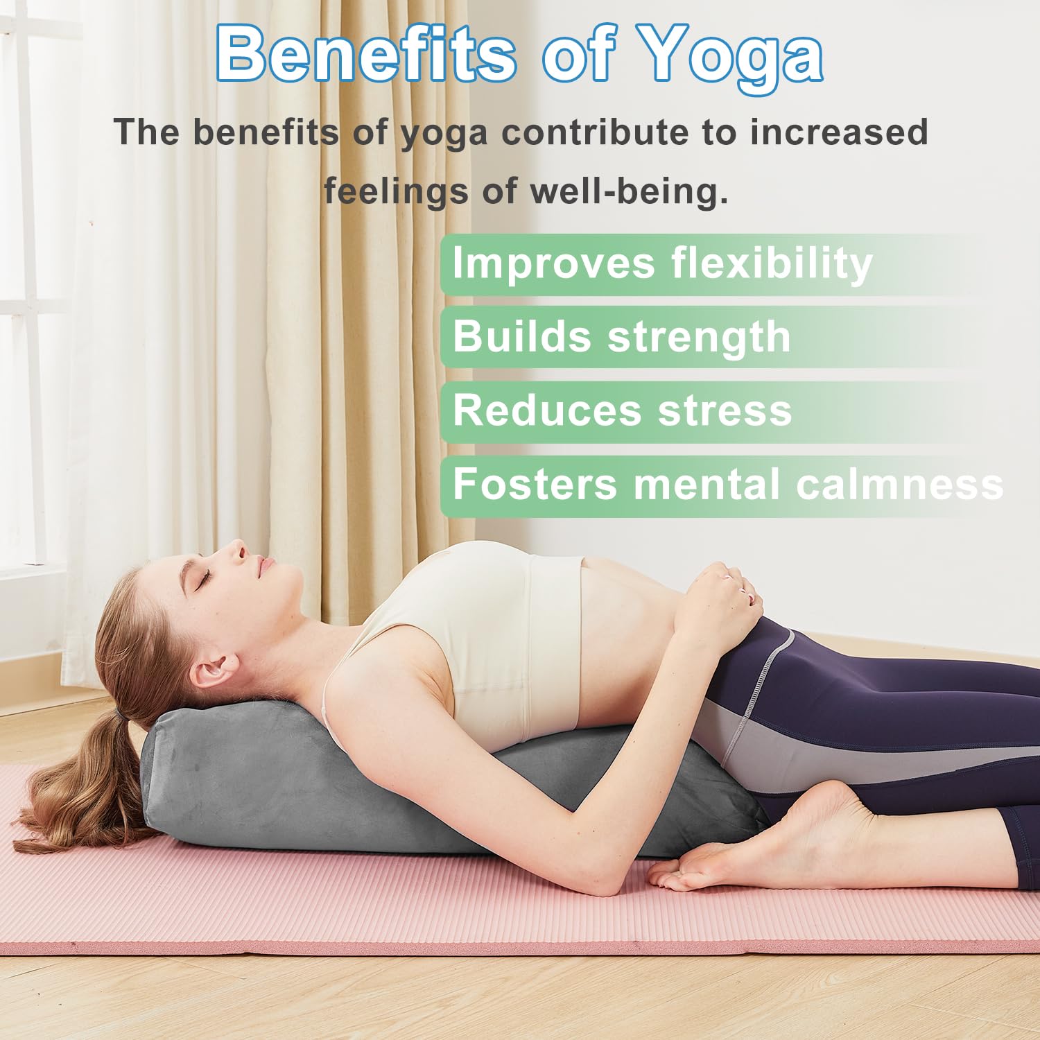 Almohada de Yoga Bolster para Yoga Restaurativo - Almohada - Imagen 7