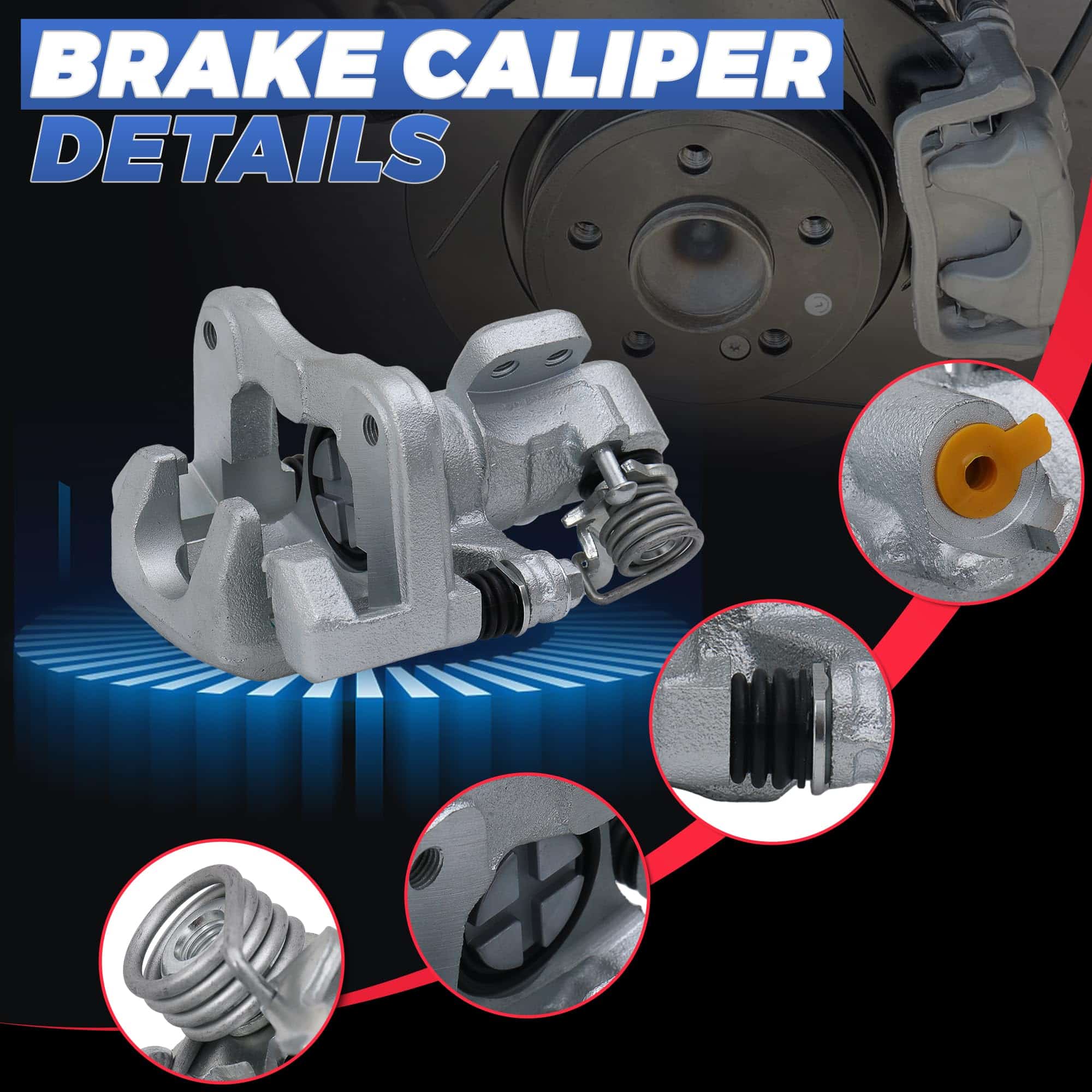 Par de Pinzas de Freno Trasero con Soporte Compatible con - Imagen 4