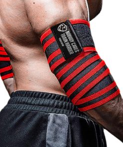 Vendas para Codos para Levantamiento de Pesas -Rojo y Negro