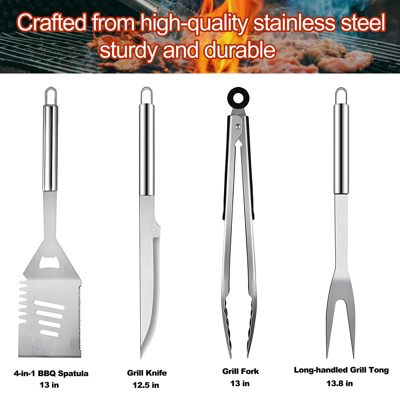 TYHYDMY Set de Herramientas para Parrilla con Bolsa de - Imagen 3