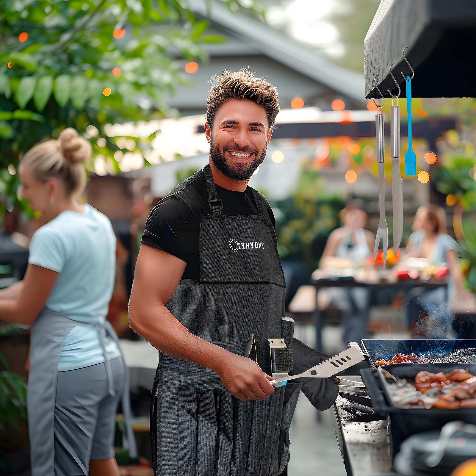 TYHYDMY Set de Herramientas para Parrilla con Bolsa de - Imagen 7