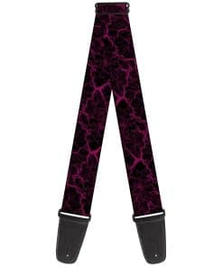Correa de Guitarra Buckle-Down Mármol Negro Rosa Caliente,