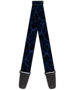 Correa de guitarra Buckle-Down Mármol Negro Bebé Azul,