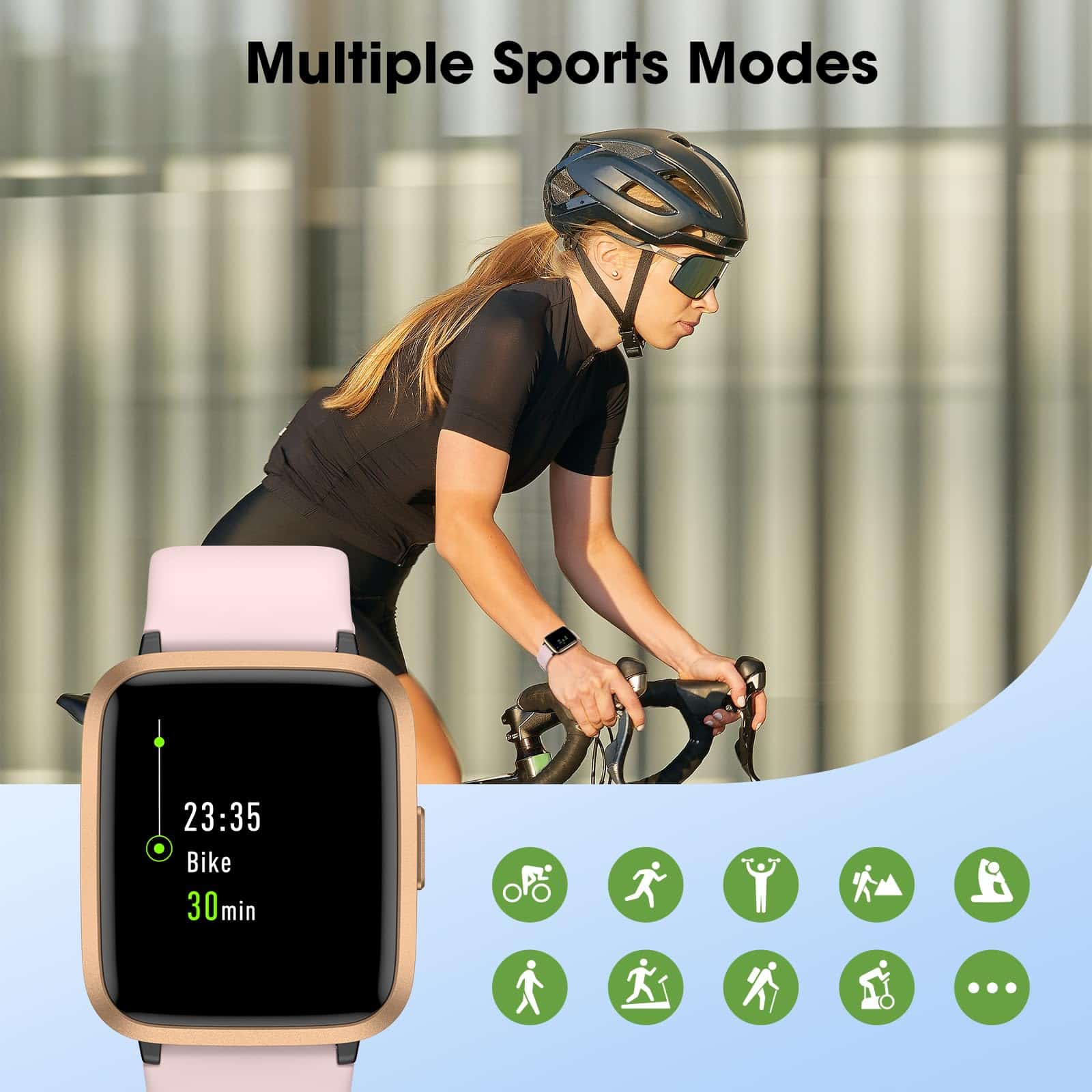 Reloj Rastreador de Fitness con Monitor de -Rosa Claro - Imagen 5