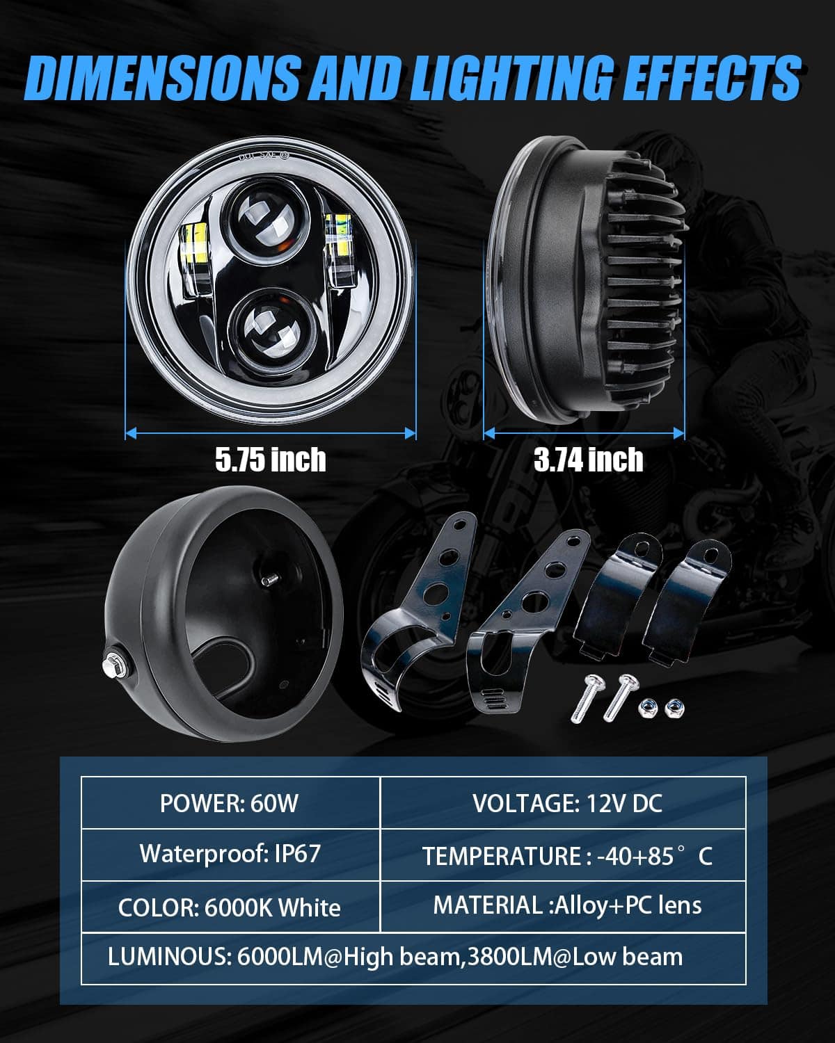 Faros LED blancos HENGTUAOTO 5 3/4 5.75 pulgadas para - Imagen 7