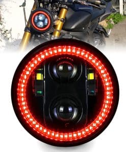 Faros LED Rojos de 5 3/4 Pulgadas para Motocicleta