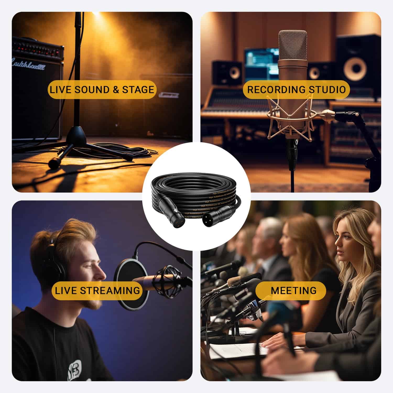 Cables XLR Anewbig 150ft Cable de Micrófono, Cordón - Imagen 9