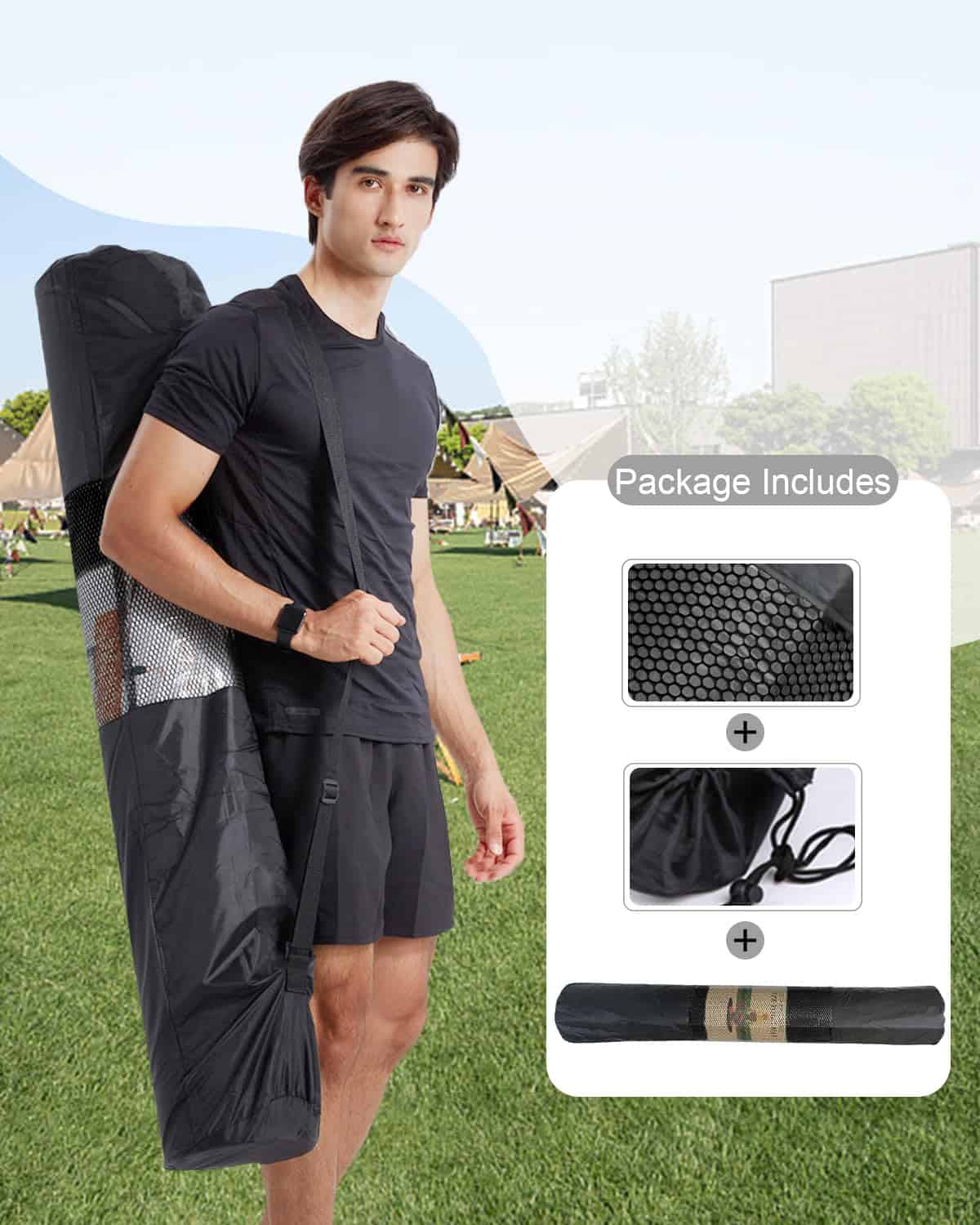 Tapete de Yoga Grande RYTMAT 78"x51" 1/2 -Negro - Imagen 7