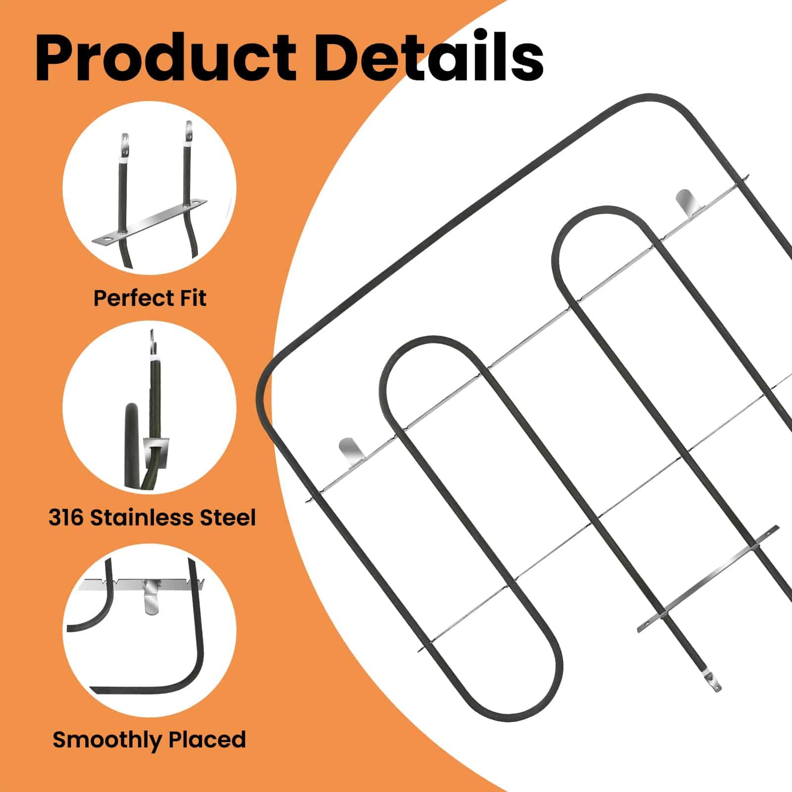 Elemento de Cocción W10207398 de 2000W Compatible con Horno - Imagen 4