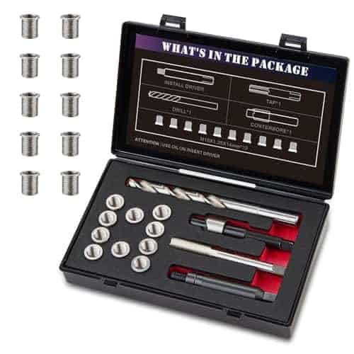 Kit de Reparación de Roscas SENNMONN M10X1.25 con Broca de