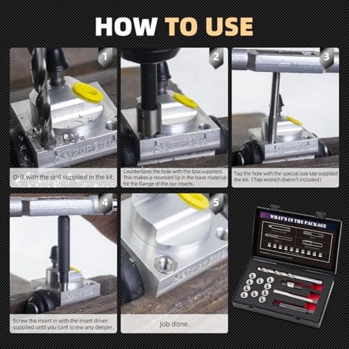 Kit de Reparación de Roscas SENNMONN M10X1.25 con Broca de - Imagen 6