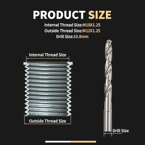 Kit de Reparación de Roscas SENNMONN M10X1.25 con Broca de - Imagen 7