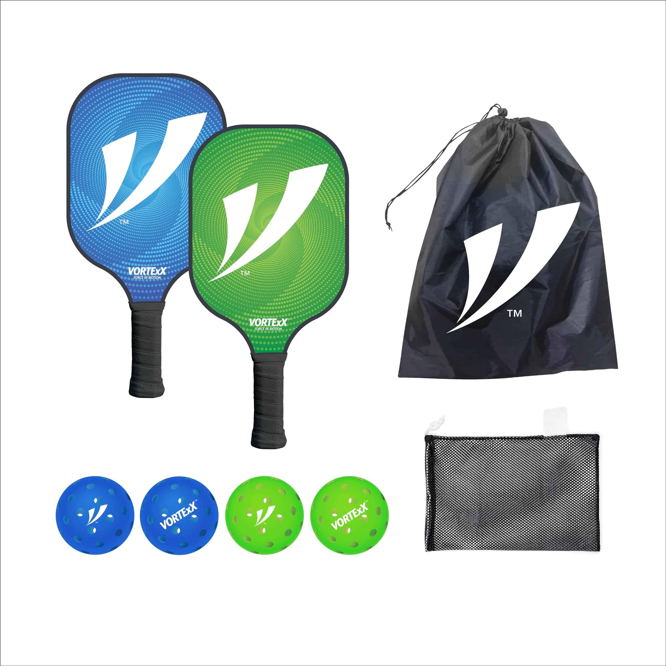 Juego de 2 paletas de pickleball de fibra de vidrio VORTExX