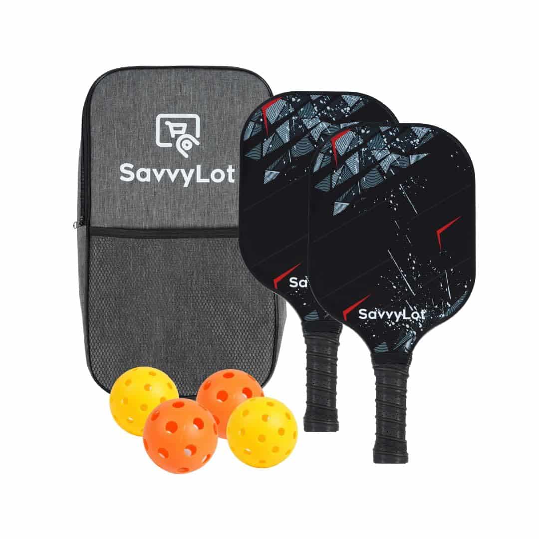 Set de 2 Paletas de Pickleball SavvyLot de Fibra de Carbono