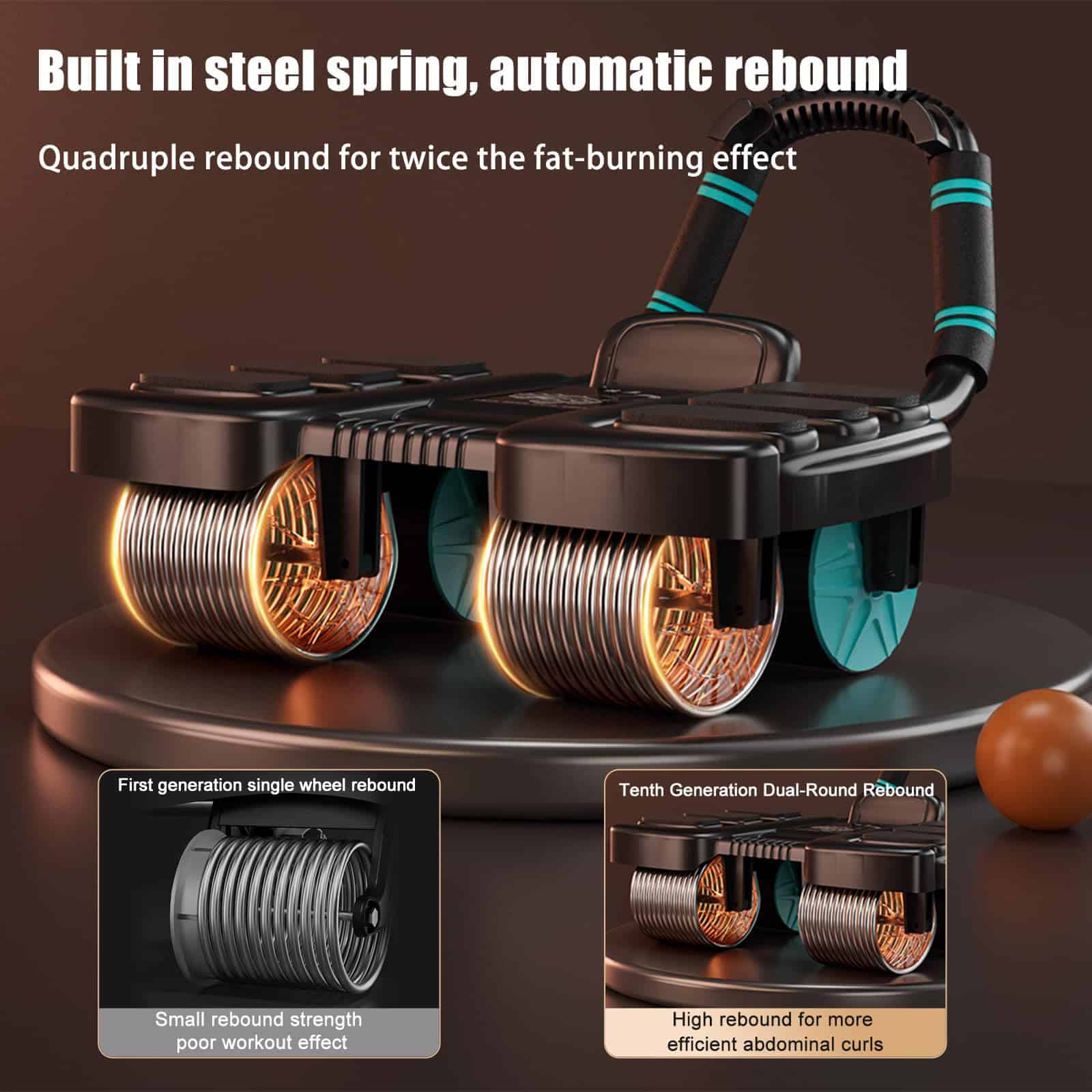 2024 Nuevo Rodillo de Rueda Abdominal con -Negro - Imagen 7