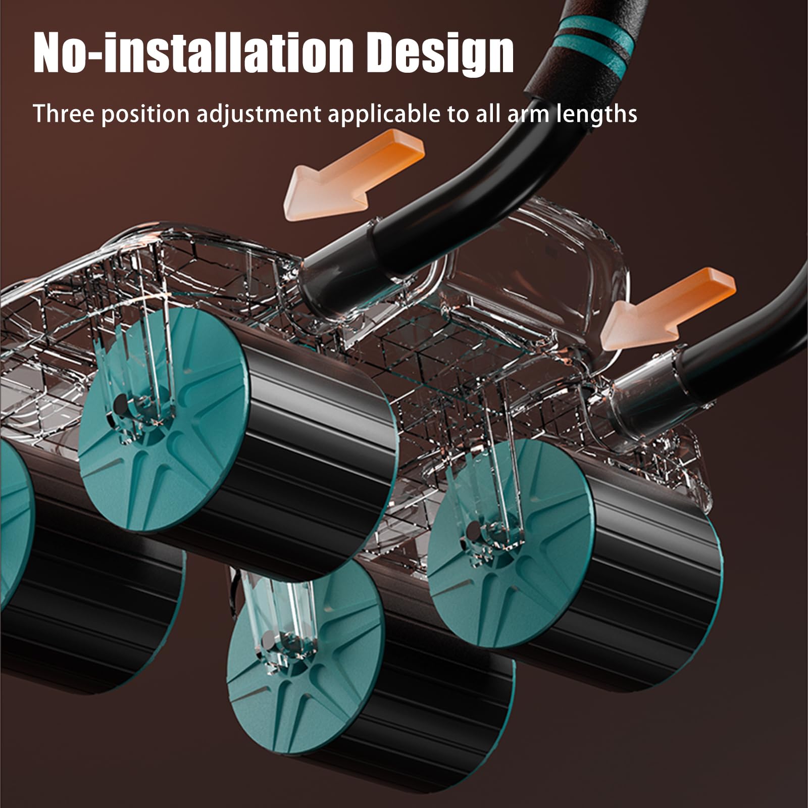 2024 Nuevo Rodillo de Rueda Abdominal con -Negro - Imagen 4