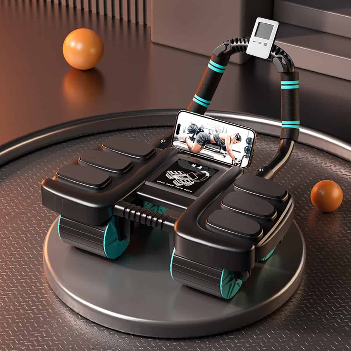 2024 Nuevo Rodillo de Rueda Abdominal con -Negro