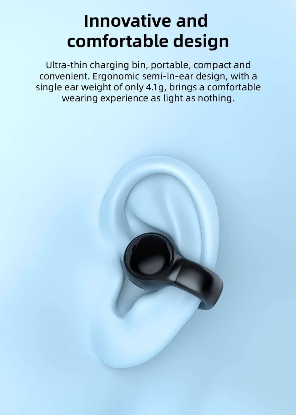 Audífonos de oído abiertos anbaole, Auriculares -Blanco - Imagen 5