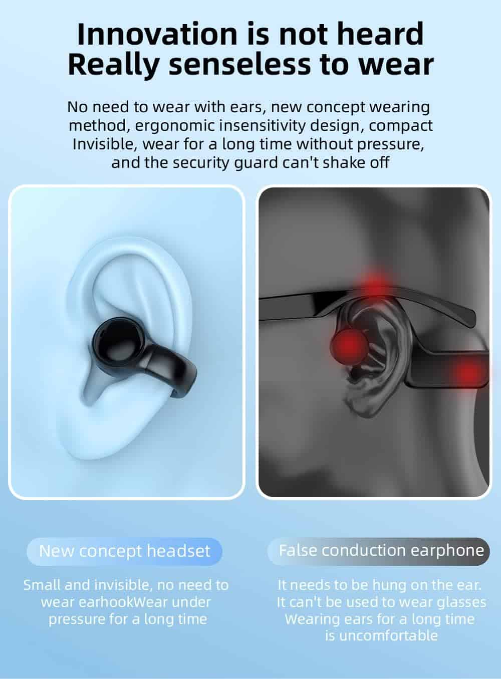 Audífonos de oído abiertos anbaole, Auriculares -Blanco - Imagen 4