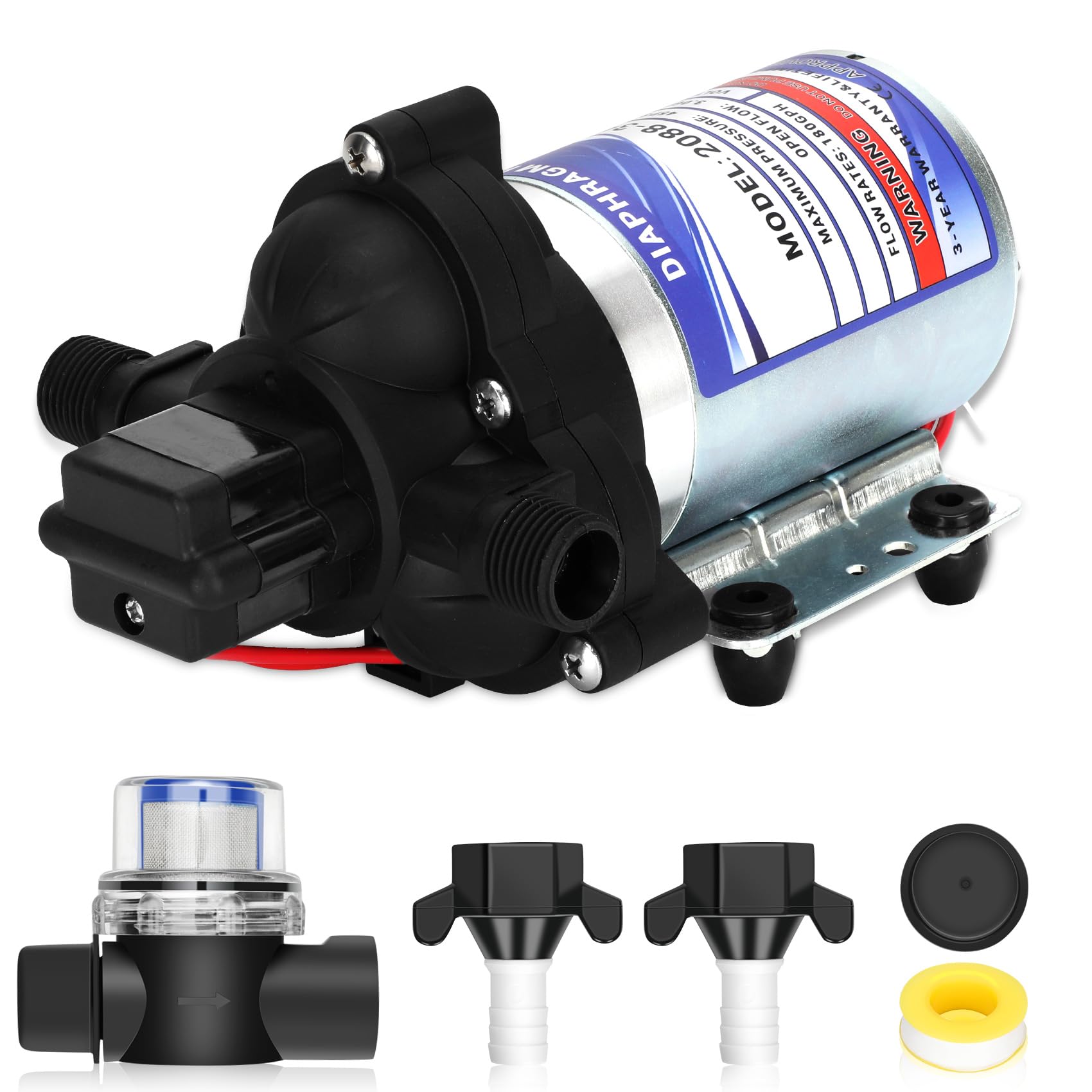 Bomba de agua para RV, bomba de diafragma de 12v,