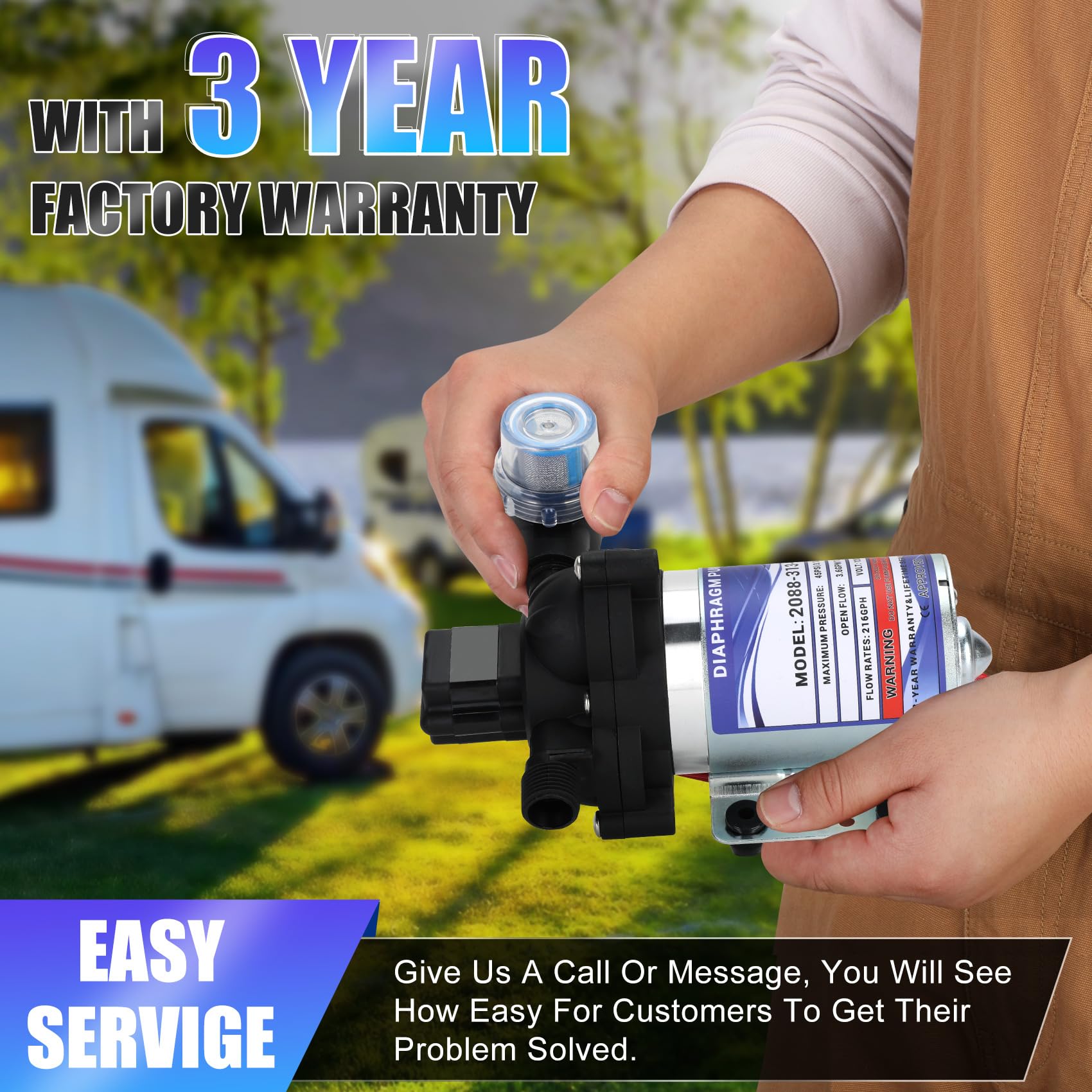 BOMBA DE AGUA PARA RV, 2088-313-145 Bomba de Agua Fresca, - Imagen 8