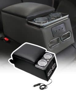 Organizador de consola central ZQULOYO con luz LED, puertos